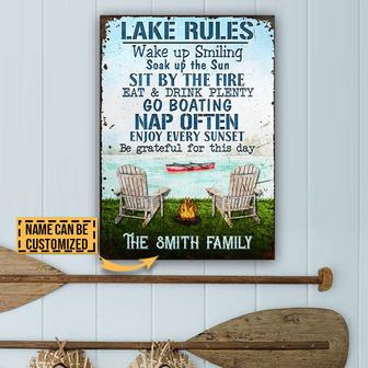 Canoeing Lake Rules Custom Metal Sign - Gift for Boaters - Thegiftio UK
