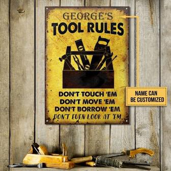 Personalized Carpenter Tool Rules Metal Sign - Thegiftio UK