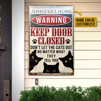 Keep Door Close Personalized Metal Sign - Cat Lovers Gift - Thegiftio UK