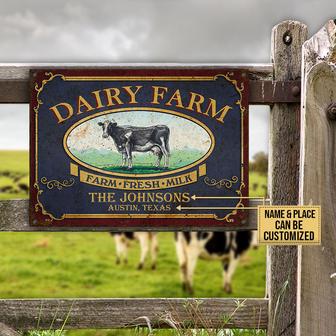 Personalized Cow Dairy Farm Fresh Milk Metal Sign - Gift - Thegiftio UK