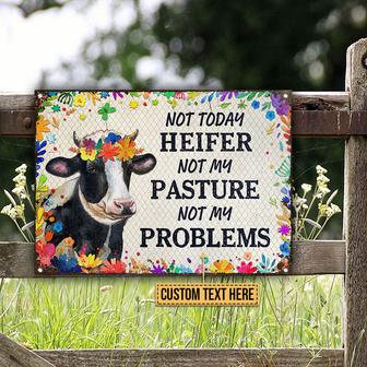 Cattle Not Today Heifer Custom Metal Sign - Gift for Farmers - Thegiftio UK