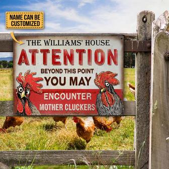 Personalized Chicken Attention Cluckers Metal Sign - Gift - Thegiftio UK