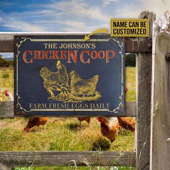 Black Farm Fresh Eggs Daily Personalized Metal Sign - Gift - Thegiftio UK