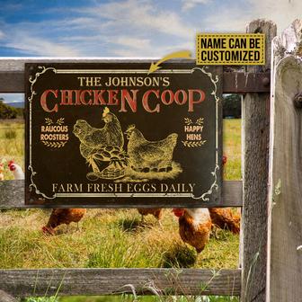 Chicken Coop Brown Farm Fresh Eggs Custom Metal Sign - Gift - Thegiftio UK