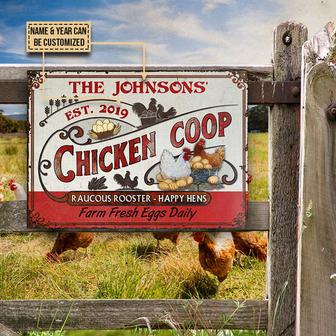 Fresh Eggs Daily Personalized Metal Sign - Gift for Farmers - Thegiftio UK