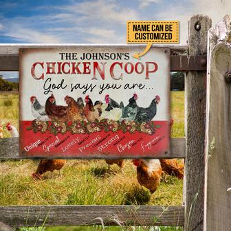 God Says Personalized Metal Sign - Gift for Chicken Lovers - Thegiftio UK