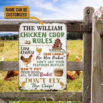 Chicken Coop Rules Custom Metal Sign - Gift for Farmers - Thegiftio UK