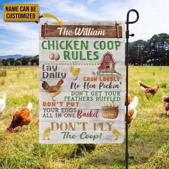 Personalized Chicken Coop Rules Custom Flag - Garden Gift - Thegiftio UK