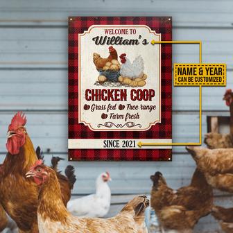 Chicken Coop Welcome Flannel Personalized Metal Sign - Gift - Thegiftio UK