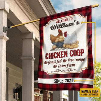 Personalized Chicken Coop Welcome Custom Flag - Farm Gift - Thegiftio UK