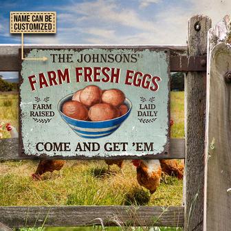 Personalized Chicken Eggs Get 'Em Metal Sign - Farmer Gift - Thegiftio UK