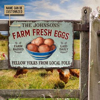 Personalized Chicken Eggs Yellow Yolks Metal Sign - Gift - Thegiftio UK