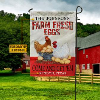 Personalized Chicken Farm Fresh Eggs Flag - Gift for Farmers - Thegiftio UK