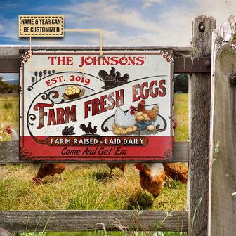 Chicken Farm Fresh Eggs Custom Metal Sign - Gift for Farmers - Thegiftio UK