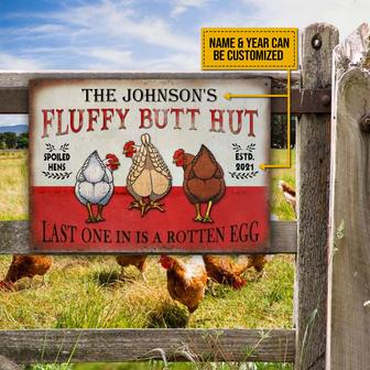 Chicken Fluffy Butt Hut Personalized Metal Sign - Gift - Thegiftio UK