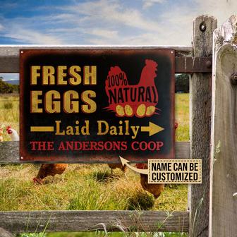 Fresh Eggs Laid Daily Personalized Metal Sign - Farmer Gift - Thegiftio UK