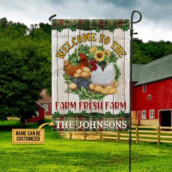 Personalized Chicken Welcome Fresh Farm Flag - Gift for Home - Thegiftio UK