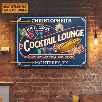 Cocktail Lounge Great Friends Custom Metal Sign - Gift - Thegiftio UK