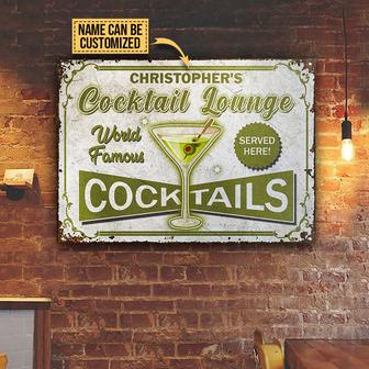 Personalized Cocktail Lounge World Famous Metal Sign - Gift - Thegiftio UK