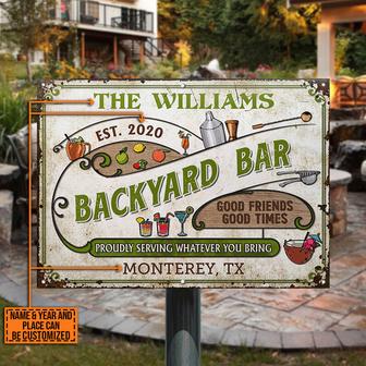 Personalized Cocktail Serving Metal Sign - Gift for Friends - Thegiftio UK