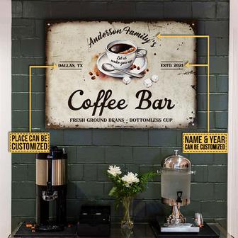 Personalized Coffee Bar Bottomless Cup Metal Sign - Thegiftio UK