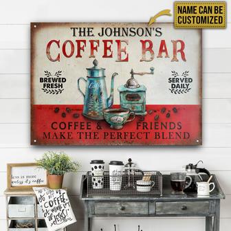 Personalized Coffee Bar Perfect Blend Custom Metal Sign - Thegiftio UK