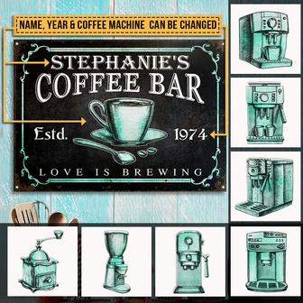 Coffee Love Is Brewing Custom Metal Sign - Thegiftio UK