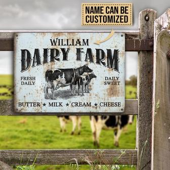 Personalized Cow Dairy Farm Daily Sweet Metal Sign - Gift - Thegiftio UK