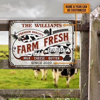 Dairy Cattle Farm Fresh Custom Metal Sign - Gift for Farmers - Thegiftio UK