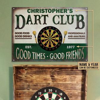 Personalized Darts Club Vintage Good Times Metal Sign - Thegiftio UK