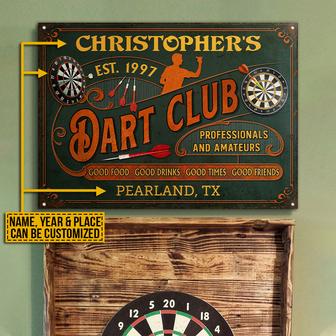 Personalized Darts Club Vintage Good Times Metal Sign - Thegiftio UK