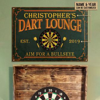 Darts Lounge Aim For A Bullseye Custom Metal Sign - Gift - Thegiftio UK