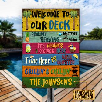 Deck Grillin and Chillin Personalized Metal Sign - BBQ Gift - Thegiftio UK
