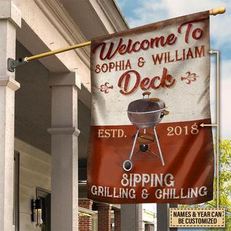 Personalized Deck Grilling Sipping Flag - Gift for Grilling - Thegiftio UK
