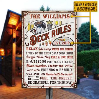 Deck Rules Take A Nap Custom Metal Sign - Gift for Home - Thegiftio UK