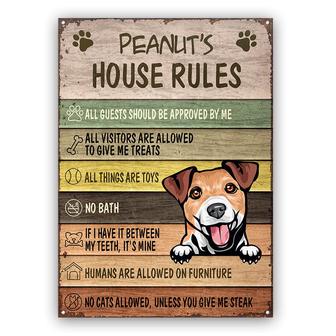 Dog House Rules Custom Metal Sign - Gift for Dog Lovers - Thegiftio UK
