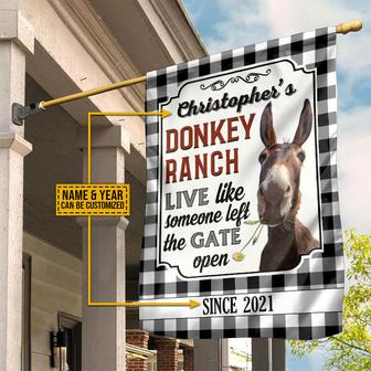 Personalized Donkey Ranch Live Like Black Flannel Flag - Thegiftio UK