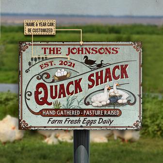 Duck Quack Shack Personalized Metal Sign - Gift for Farmers - Thegiftio UK