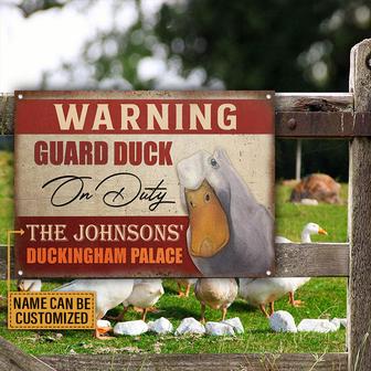 Personalized Duck Warning Guard Duck Custom Metal Sign - Thegiftio UK