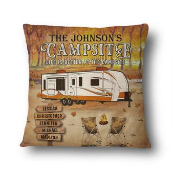 Fall Campsite Life Is Better Custom Pillow - Camping Gift - Thegiftio UK