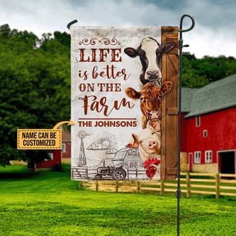 Better On The Farm Personalized Flag - Gift for Farmers - Thegiftio UK