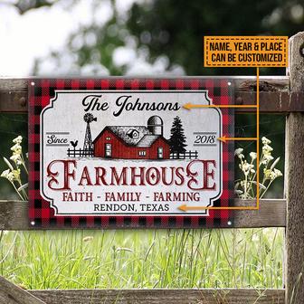 Farmhouse Faith Family Personalized Metal Sign - Family Gift - Thegiftio UK