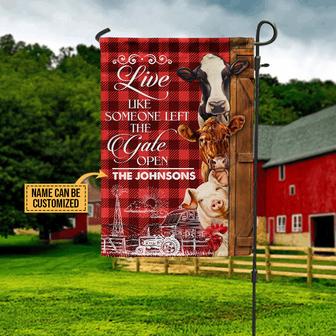 Farm Left The Gate Open Personalized Flag - Gift for Farmers - Thegiftio UK