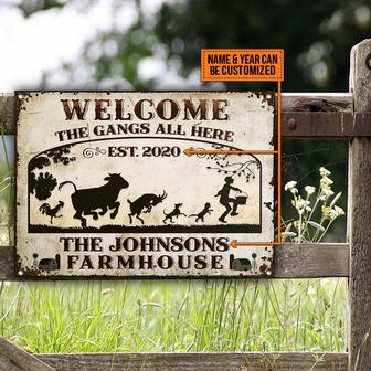 FarmHouse Welcome All Here Custom Metal Sign - Gift for Home - Thegiftio UK