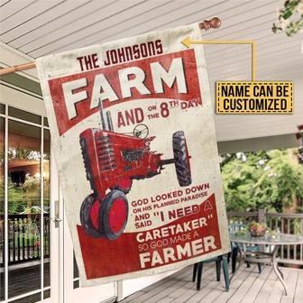 Farmer God Looked Down Personalized Flag - Gift for Farmers - Thegiftio UK