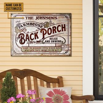 Personalized Farmhouse Back Porch Metal Sign - Gift for Home - Thegiftio UK