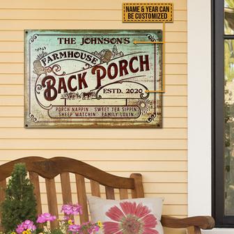 Farmhouse Back Porch Family Lovin Custom Metal Sign - Gift - Thegiftio UK
