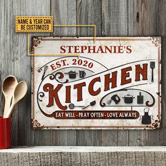 Eatwell Personalized Metal Sign - Gift for Home Cooks - Thegiftio UK