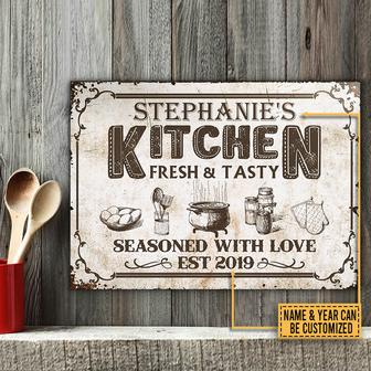 Seasoned With Love Personalized Metal Sign - Gift for Home - Thegiftio UK