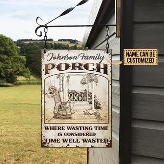 Farmhouse Porch Time Well Wasted Custom Metal Sign - Gift - Thegiftio UK